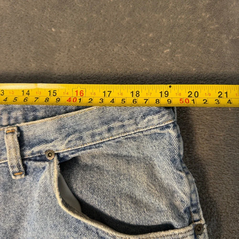 Vintage Wrangler Mens 42x30 Light Wash Straight Leg Denim Jeans USA Made *STAINS